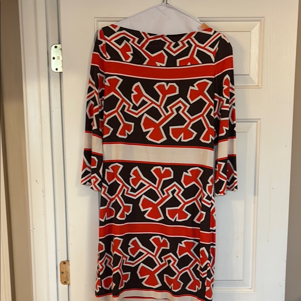 Orange/Red and Brown Diane Von Furstenberg dress 10